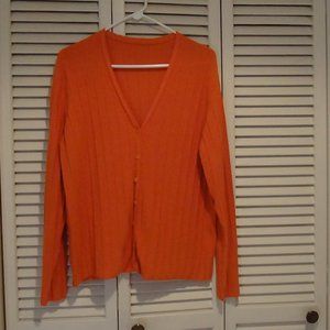 Sweater Top Jacket Orange Knitting Size XL